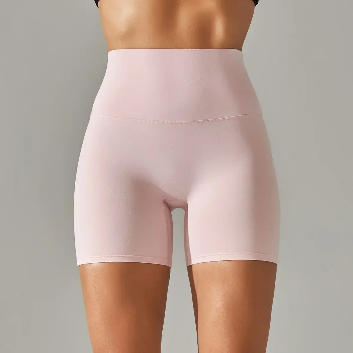 Women's New Style of Brushed Nude Fitness Yoga Shorts, High Waist Slim Fit Peach Hip Three Quarter Pants, Tight Running