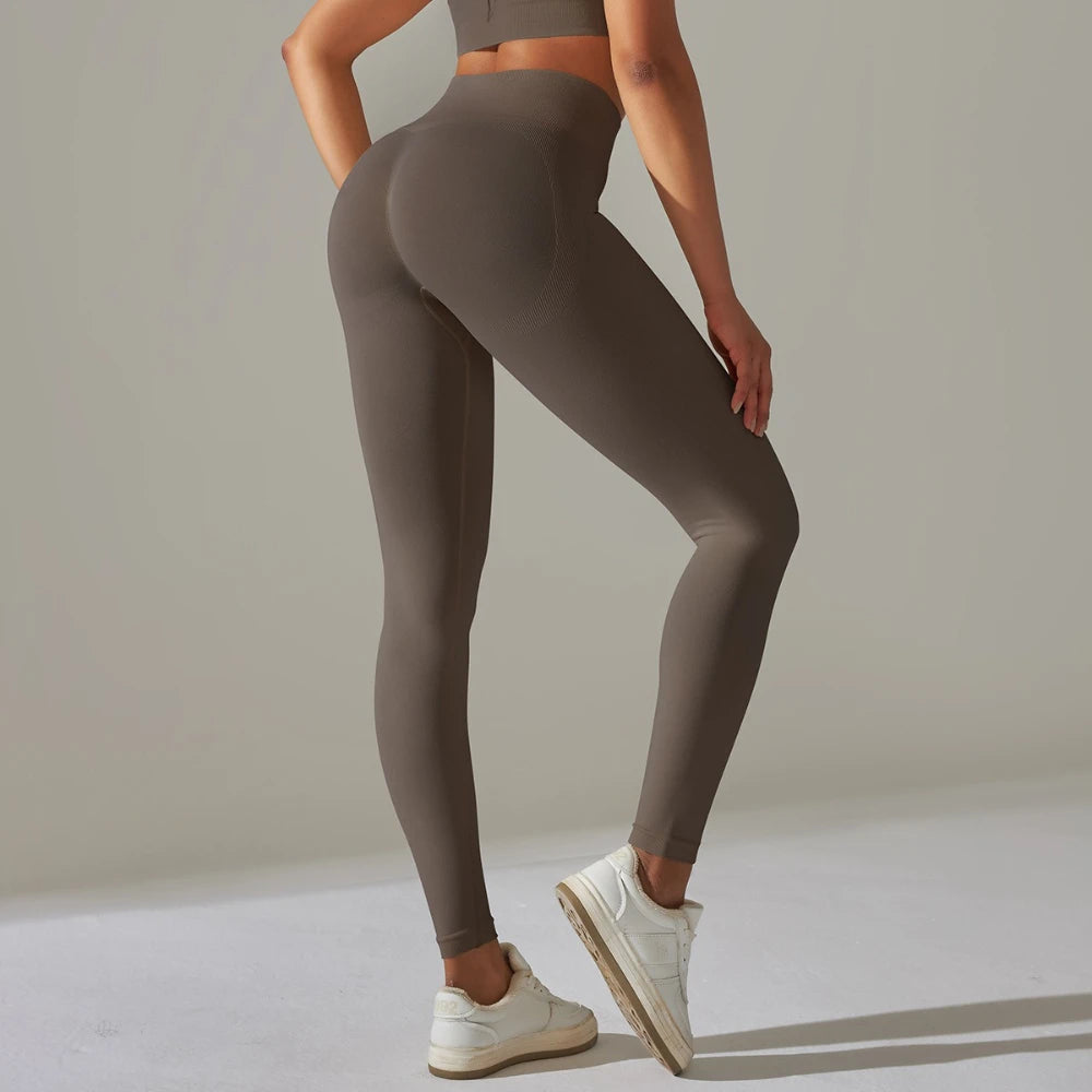 MIML 2025 New Women's High-Waist Breathable Yoga Cropped Pants Hip Lifting Peach-Shaped Tight for Running And Fitness