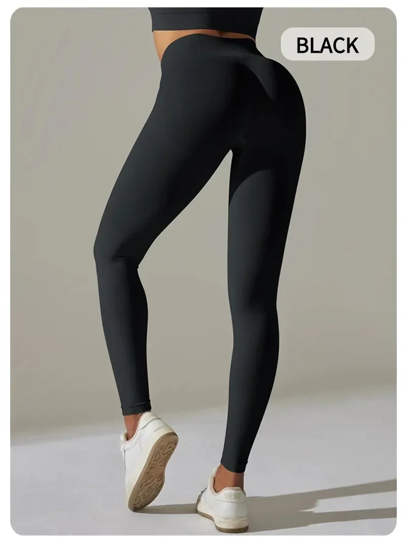 MIML 2025 New Women's High-Waist Breathable Yoga Cropped Pants Hip Lifting Peach-Shaped Tight for Running And Fitness