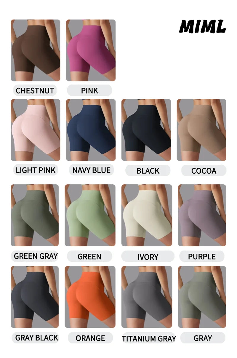 Women's New High Waisted Tight Fitting Three Part Shorts for Sports, Running, Fitness, Yoga, Shorts