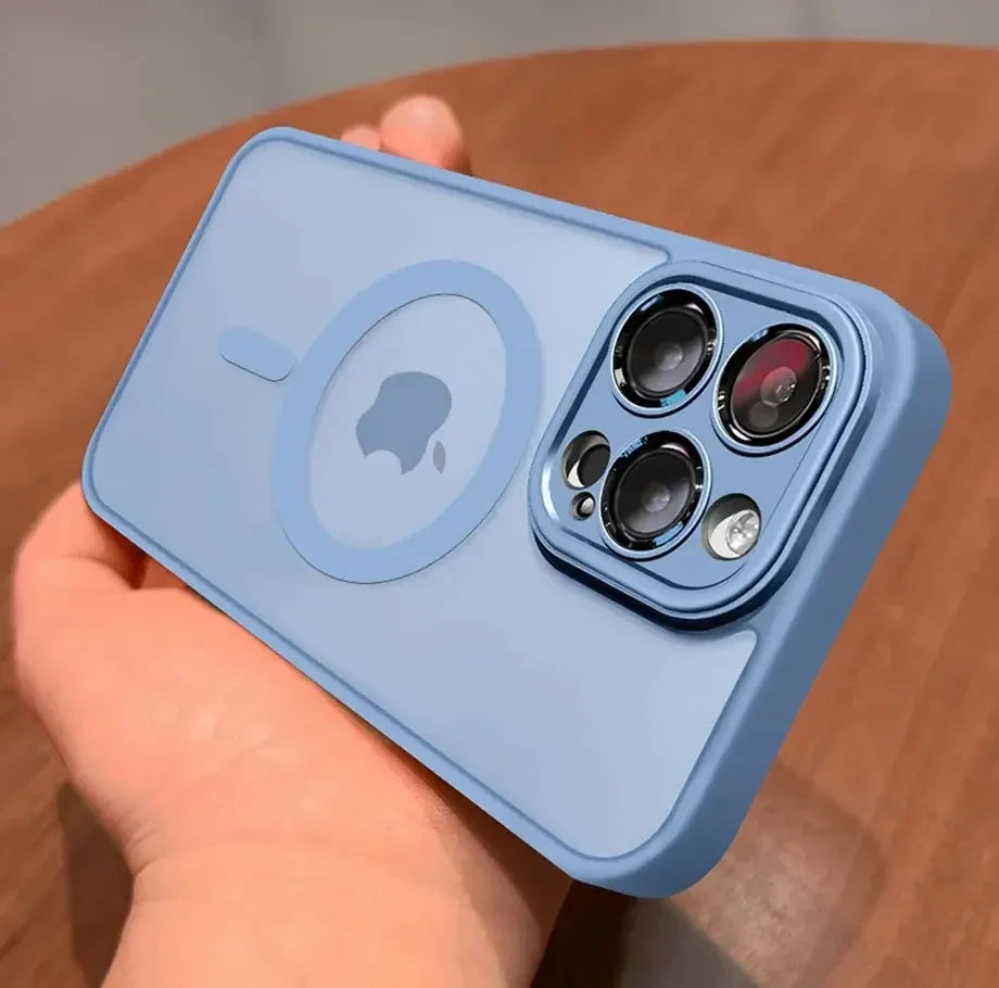 Luxury Magnetic Shockproof Matte Translucent Case for iPhone 16 15 14 13 12 11 Pro Max Plus for Magsafe Wireless Charge Cover