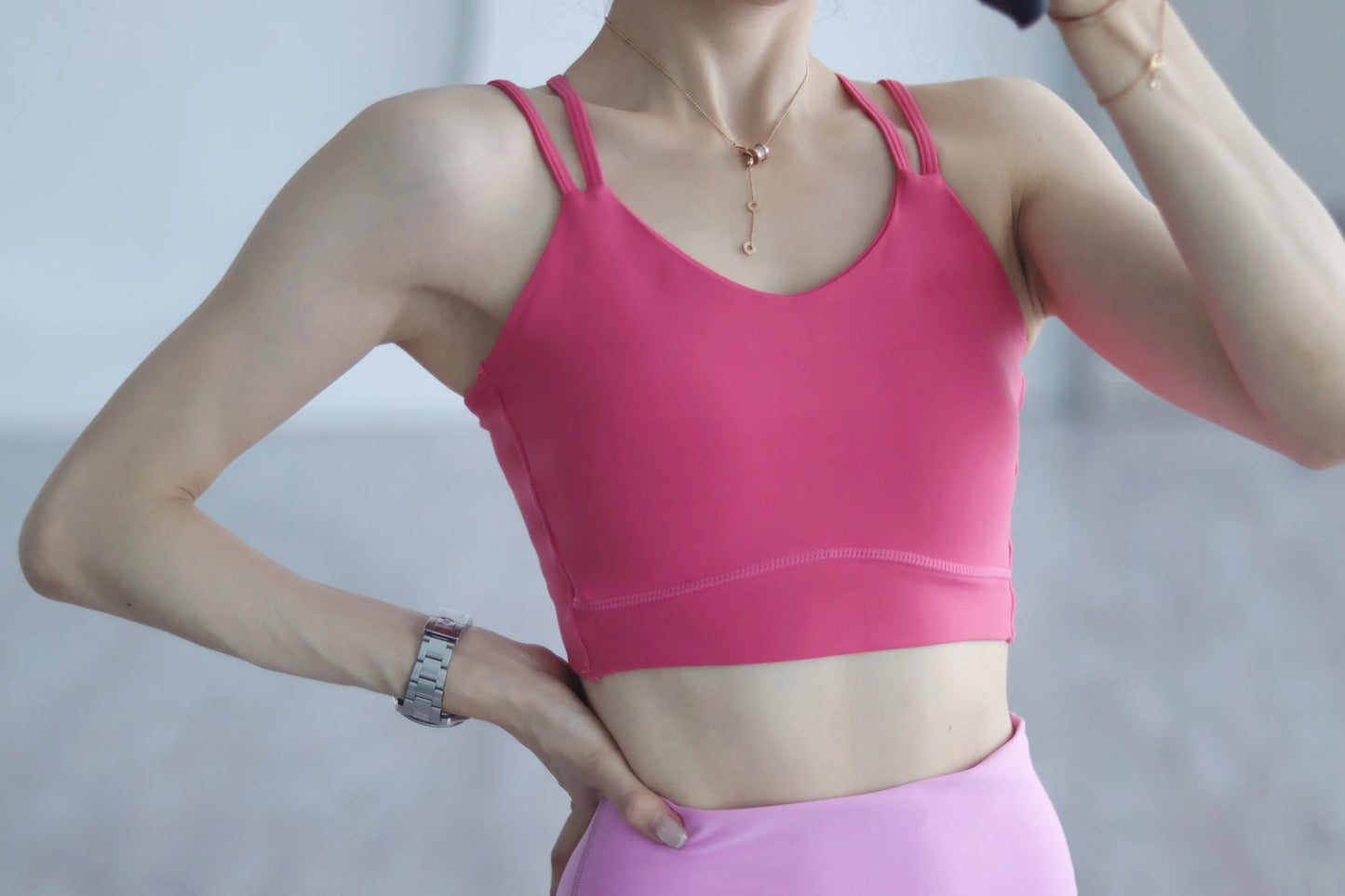 Solid Color Women Cross back Fitness sport Bra high strength Tight Top Training Gym Tank Top Yoga Underwear With Chest Pad