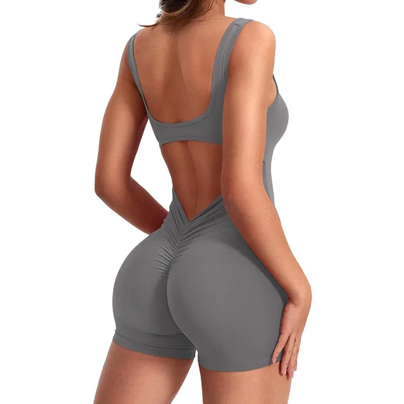 Yoga Wear Bodysuit Female Yoga Sport Sets Sleeveless Backless Sexy High Waist Leggings One Piece Fitness Jumsuits Sportswear