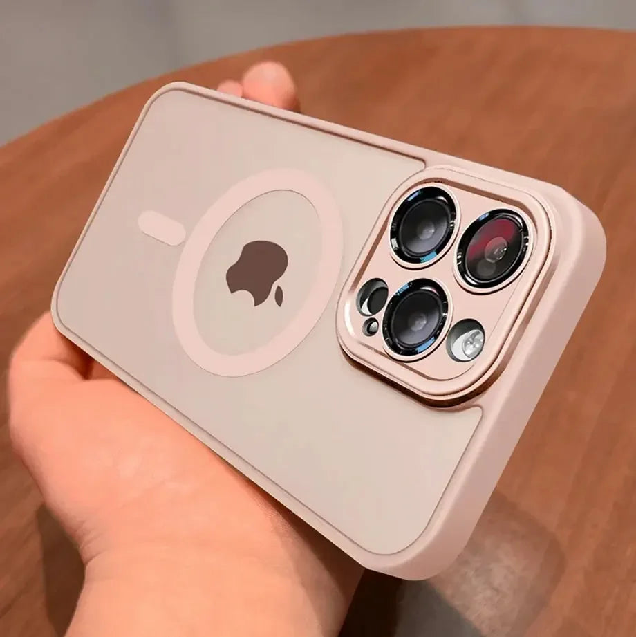 Luxury Magnetic Shockproof Matte Translucent Case for iPhone 16 15 14 13 12 11 Pro Max Plus for Magsafe Wireless Charge Cover
