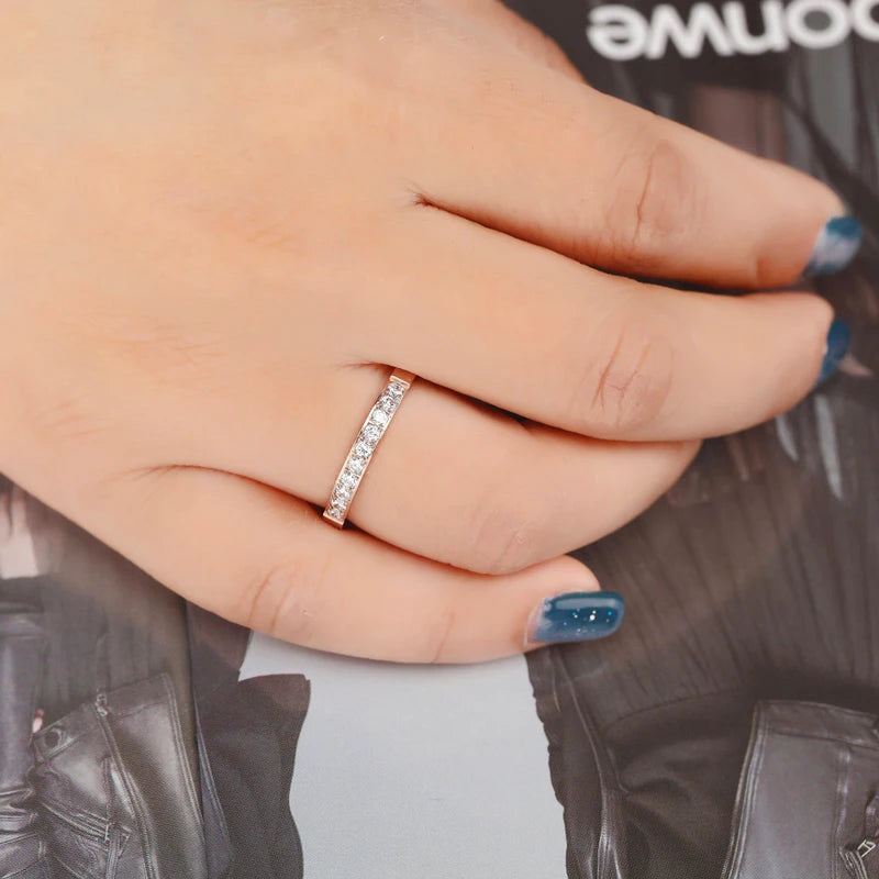 Top Quality Fashion Jewelry Crystal Wedding Rings Stainless Steel Rose Gold Color Female Ring For Woman And Girl Best Gift