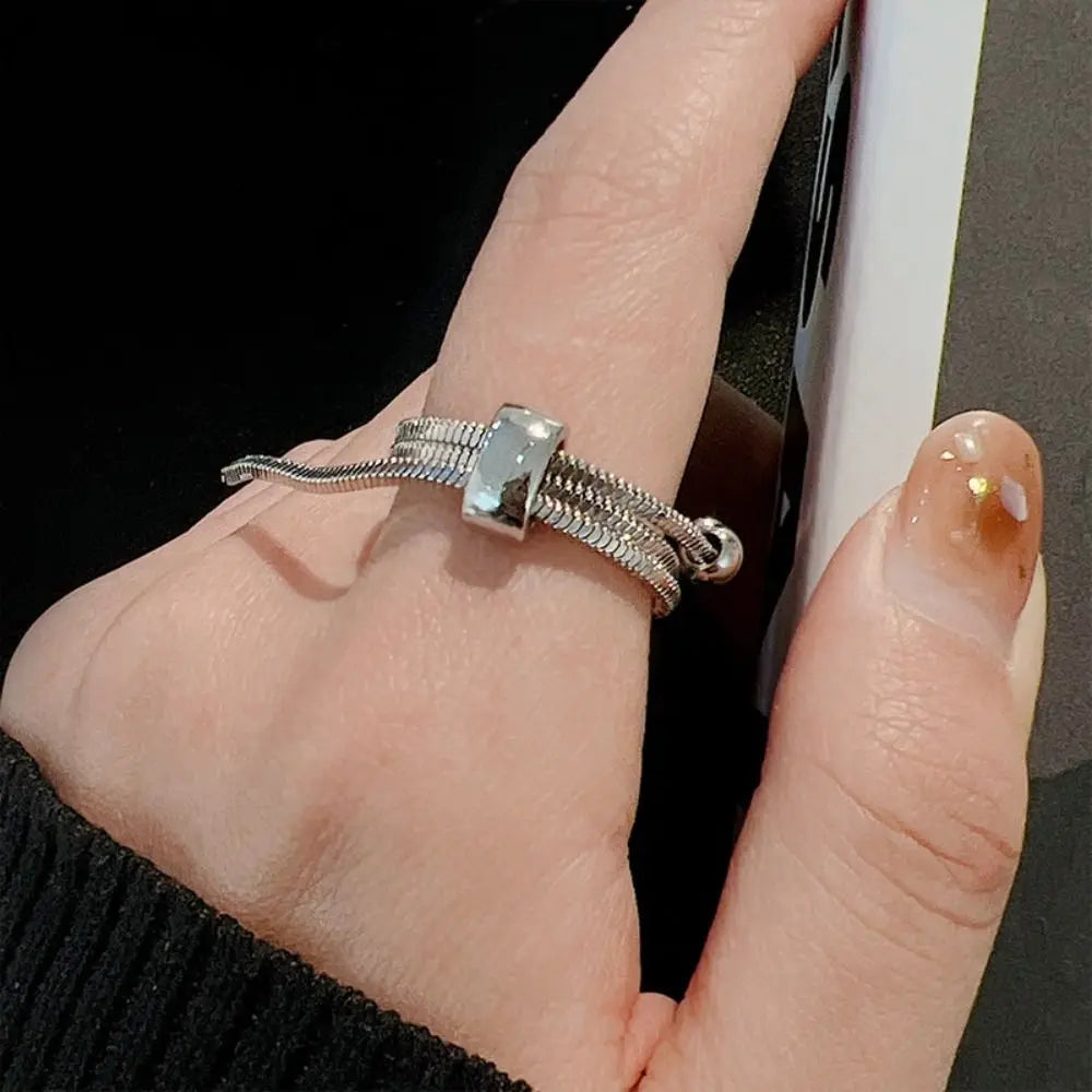 Vintage Multy Layer Adjustable Chain Rings Strap Finger Rings For Women Men Personality Charms Rings Jewelry Gifts