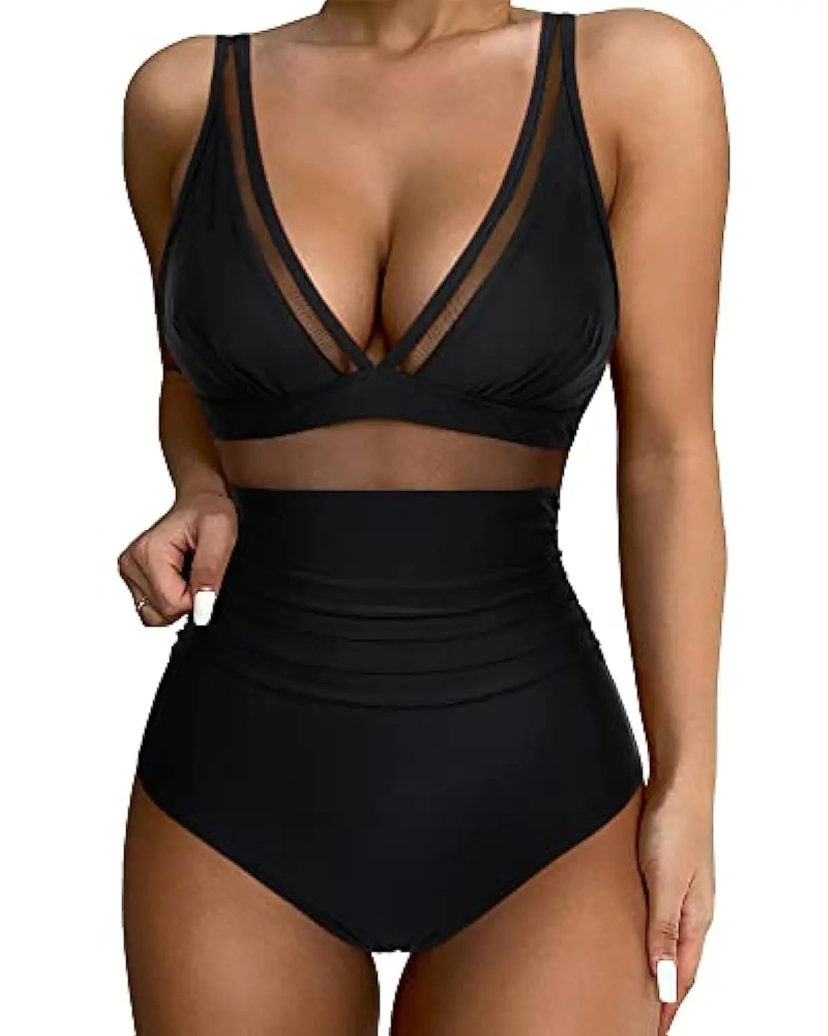 Women 2024 One Piece Swimsuit Woman Swimsuit Cut Out One Piece Swimsuit Halter High Waist Beachwear Monokini Push Up