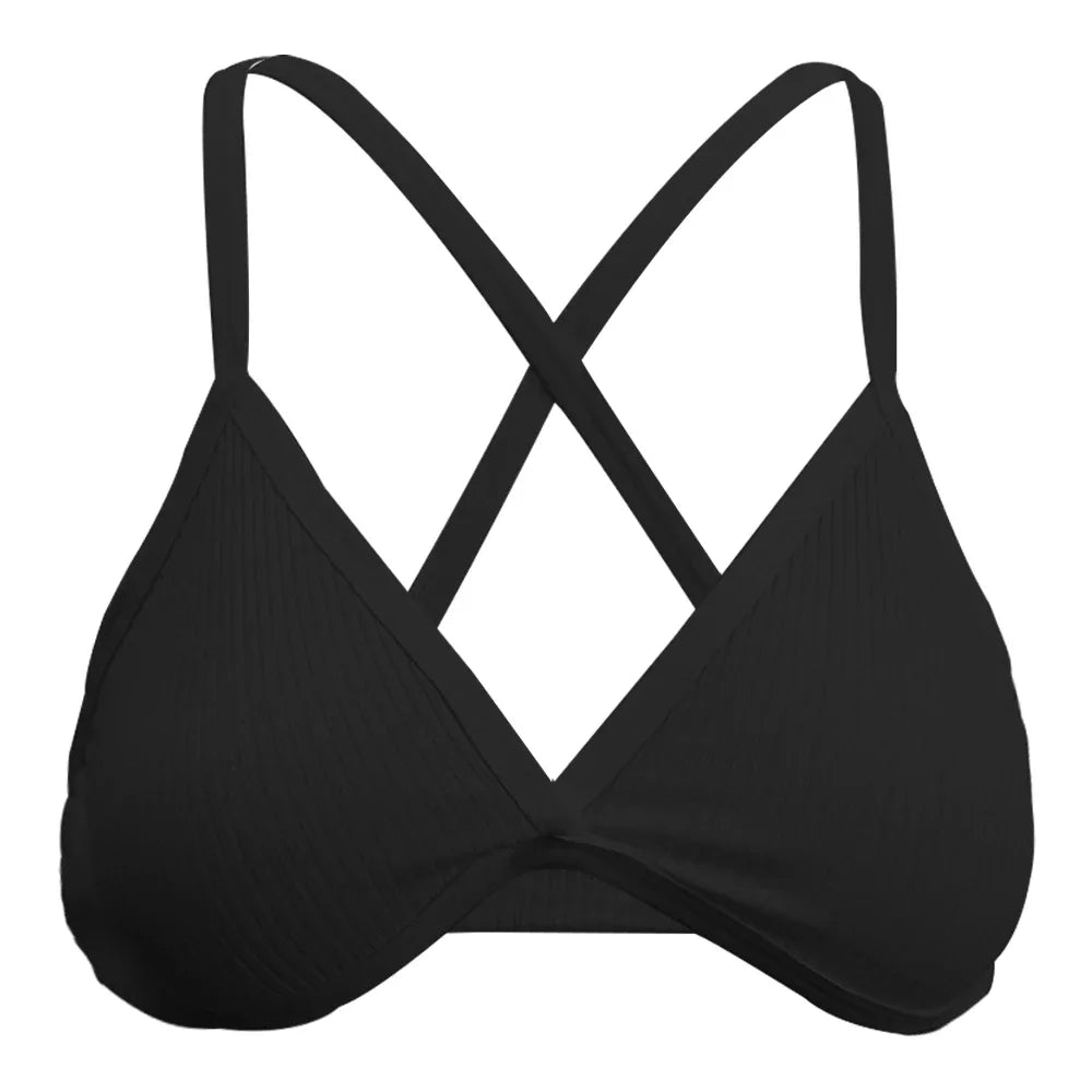 Women Sexy Thin Bras for Women Thin Sport Style Unlined Bralette Deep V Triangle Cup Cross Beauty Back Bra Lingerie Underwear