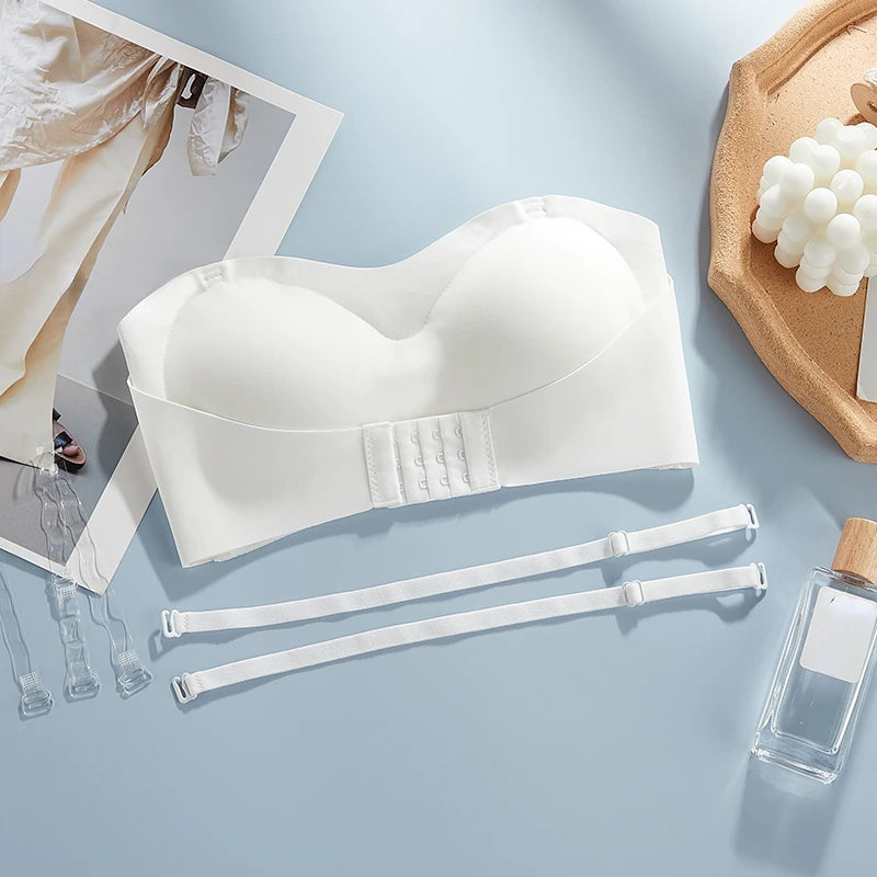 Women Strapless Bra Seamless Tube Tops Breathable Wireless Wedding Brassiere Push Up Bras Sexy Female Lingerie Invisible