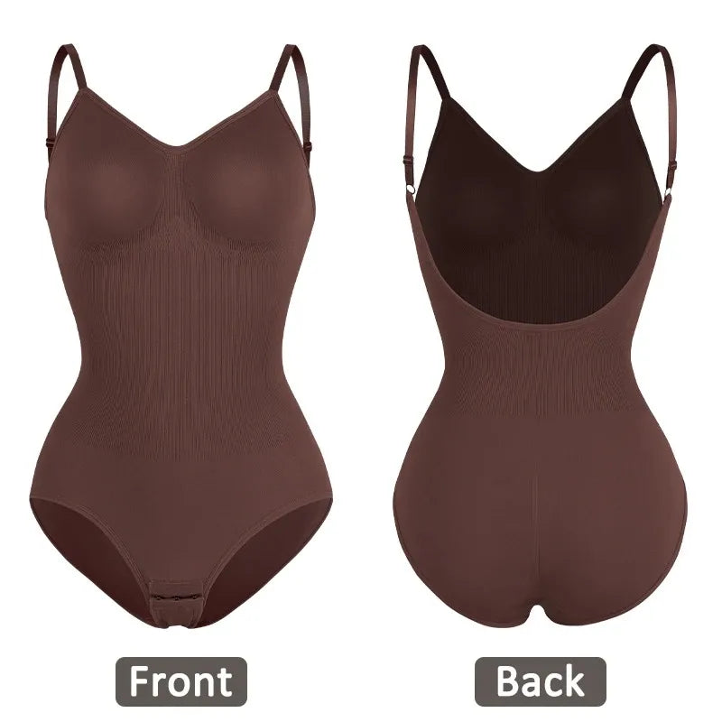 Womens Backless Bodysuits Seamless Shapewear Thong Butt Lifter Body Shaper Slimming Camisole Tops Tummy Control Corset