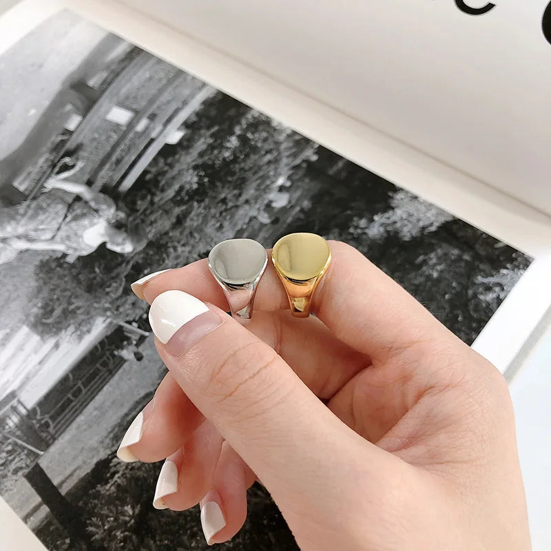 XIYANIKE Silver Color Opening Rings for Women Couples New Fashion Simple Smooth Round Handmade Ring Party Jewelry Gifts