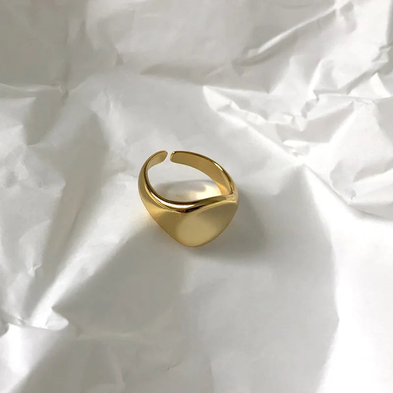 XIYANIKE Silver Color Opening Rings for Women Couples New Fashion Simple Smooth Round Handmade Ring Party Jewelry Gifts