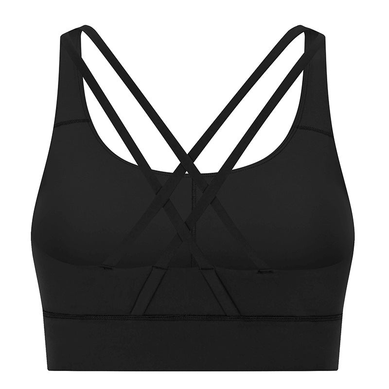 Crossback Sports Bra Matte Texture Wireless Support