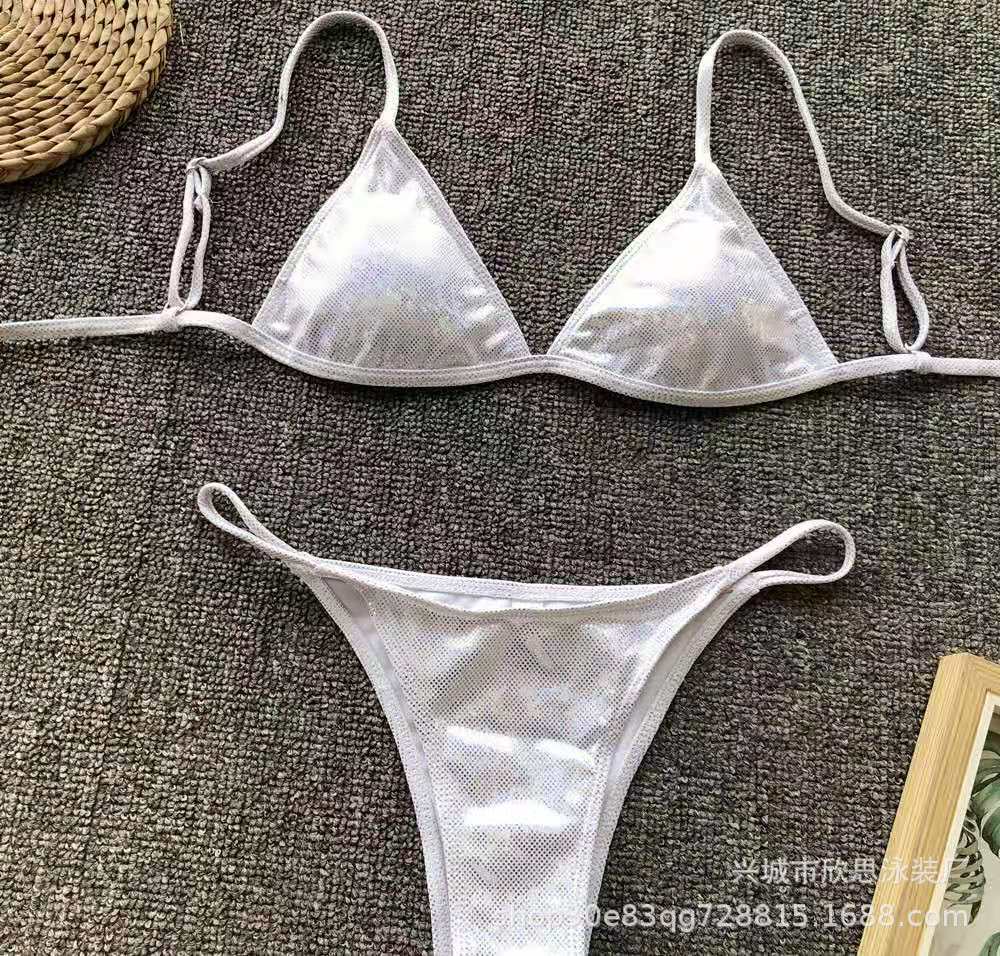 Metallic Gold Triangle Bikini Set