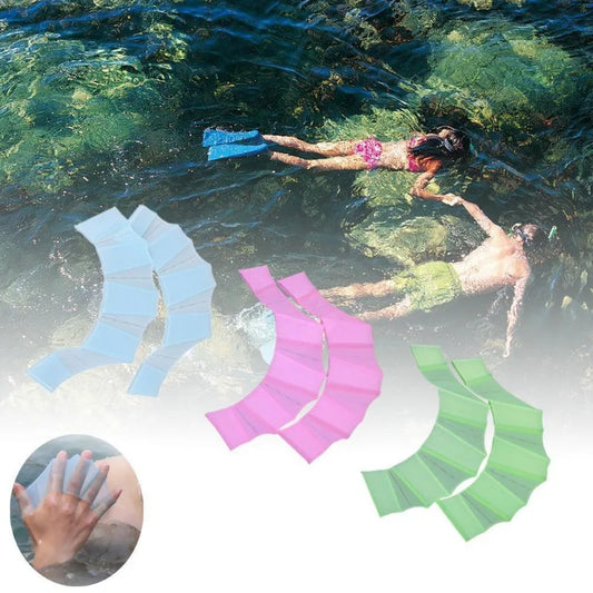 2PCS/1Pair Teen Adult Male And Female Swimming Frog Silicone Paddles Adult Swimming Paddles Children's Frog Paddles Swimming Kit