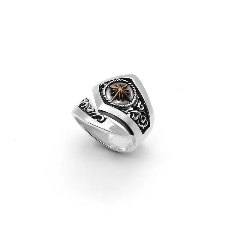 INS New Sun God Ring Men's Indian Style American Fashion Punk Vintage Style Opening Adjustment Ring Women's Party Jewelry Gift