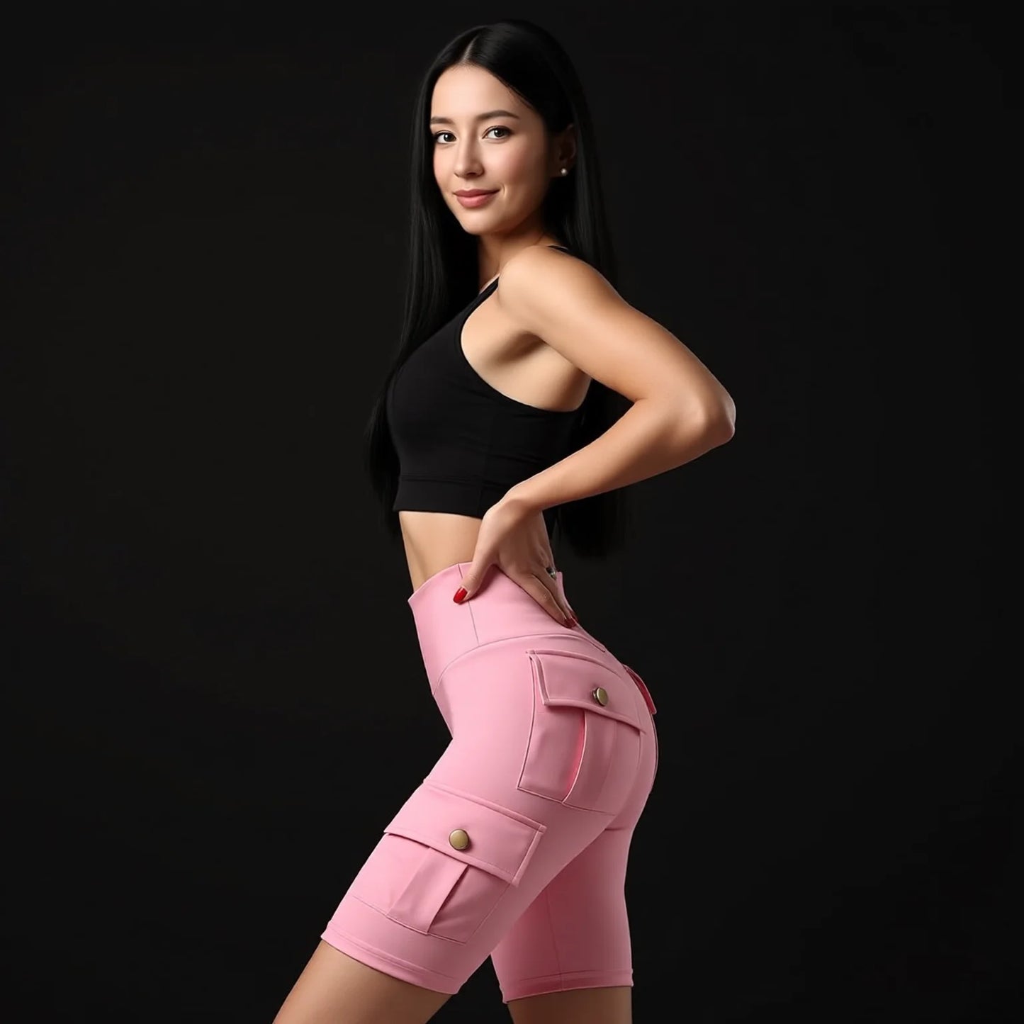 High Waist Work Shorts Sportswear Shorts Gym Fitness Shorts Women