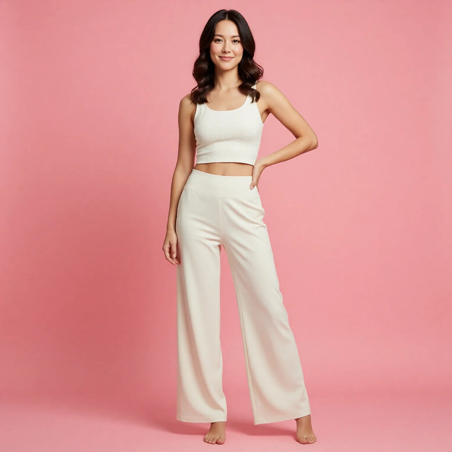 High-Waisted Wide Leg Lounge Pants for Women - Breathable Loose Fit