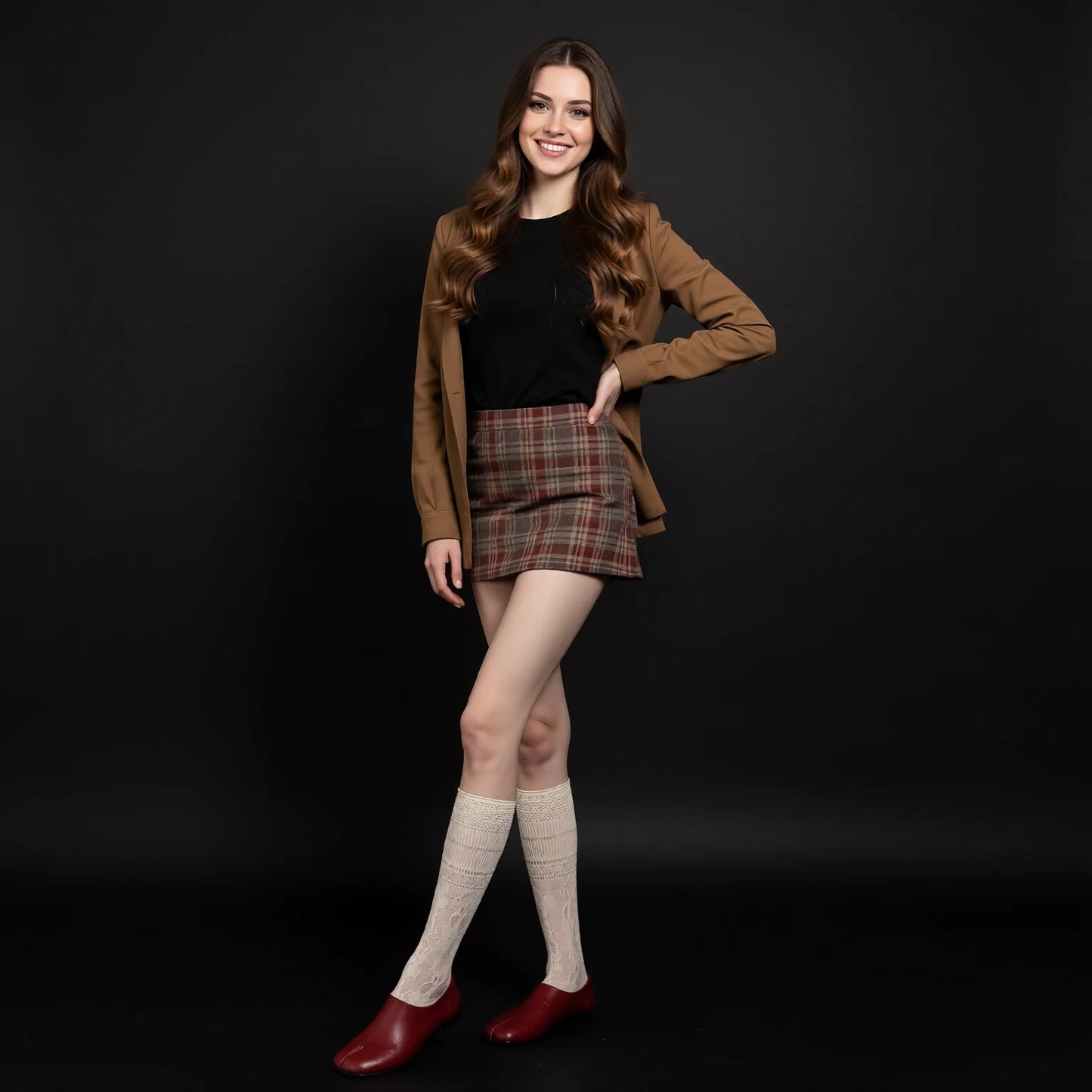 Lace Trim Knee High Socks Women - Retro Ballet Calf Socks