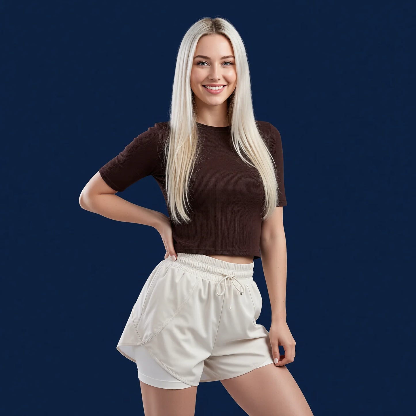 Double Layer Non-See Through Shorts for Running Yoga Pilates