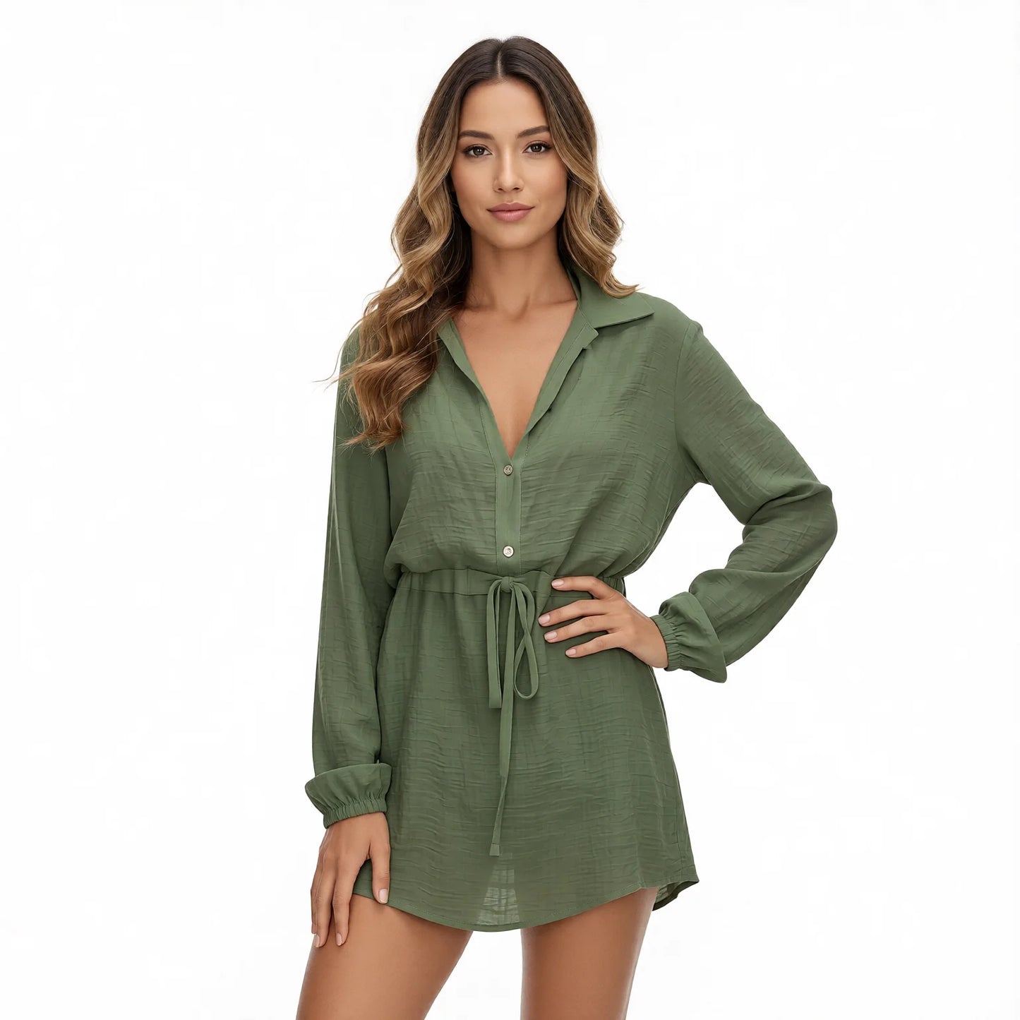 Button-Up Shirt Dress Cover-Up