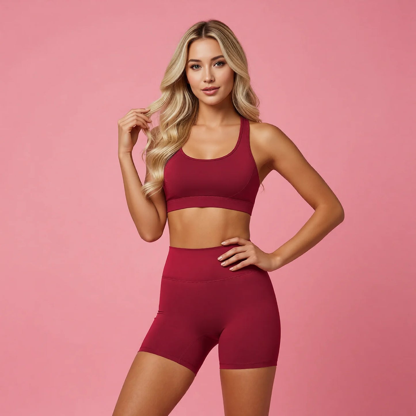 High-waisted no-seam butt-lifting booty shorts for yoga and fitness