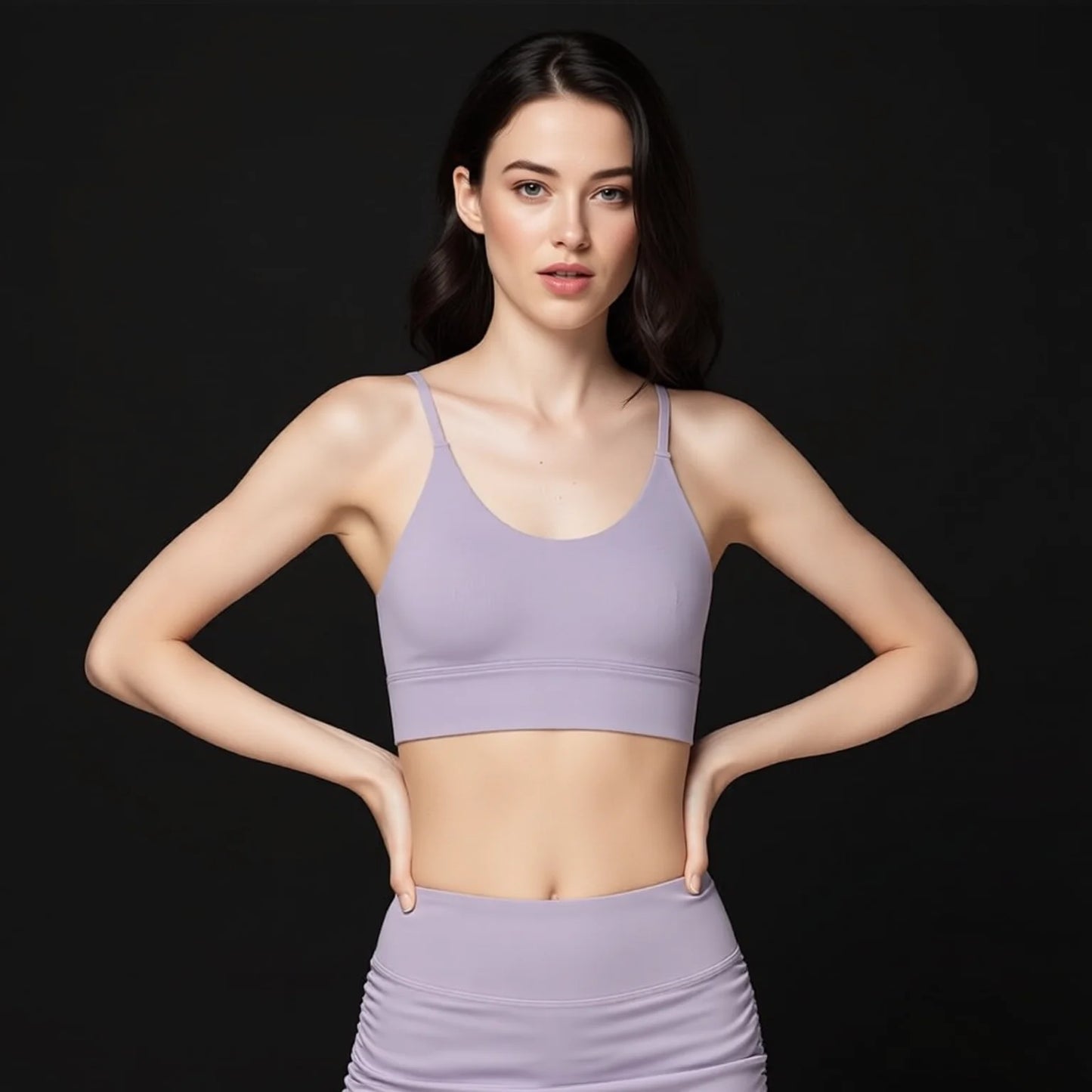 Seamless one-piece sports bra, summer thin crop tank top, crisscross back detail
