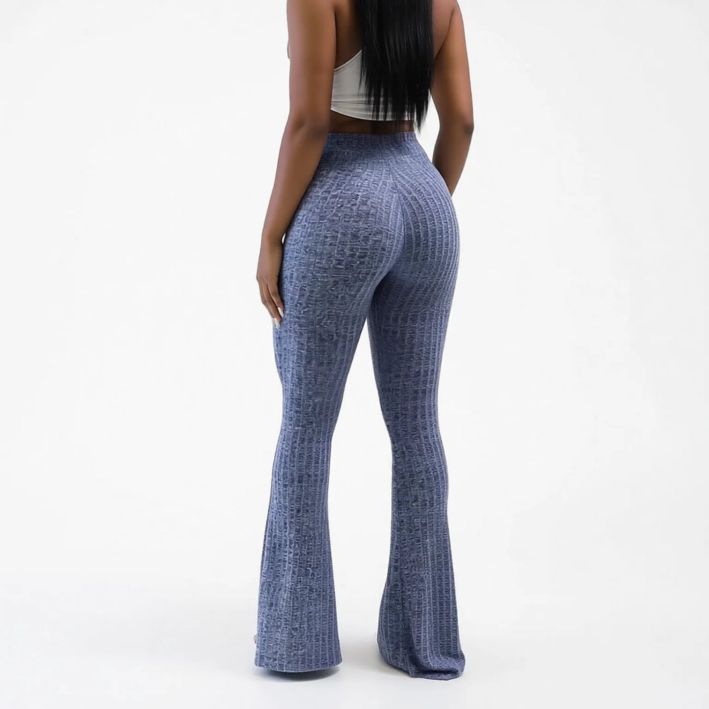 High Waisted Flared Yoga Pants with Butt Lifting Scrunch
