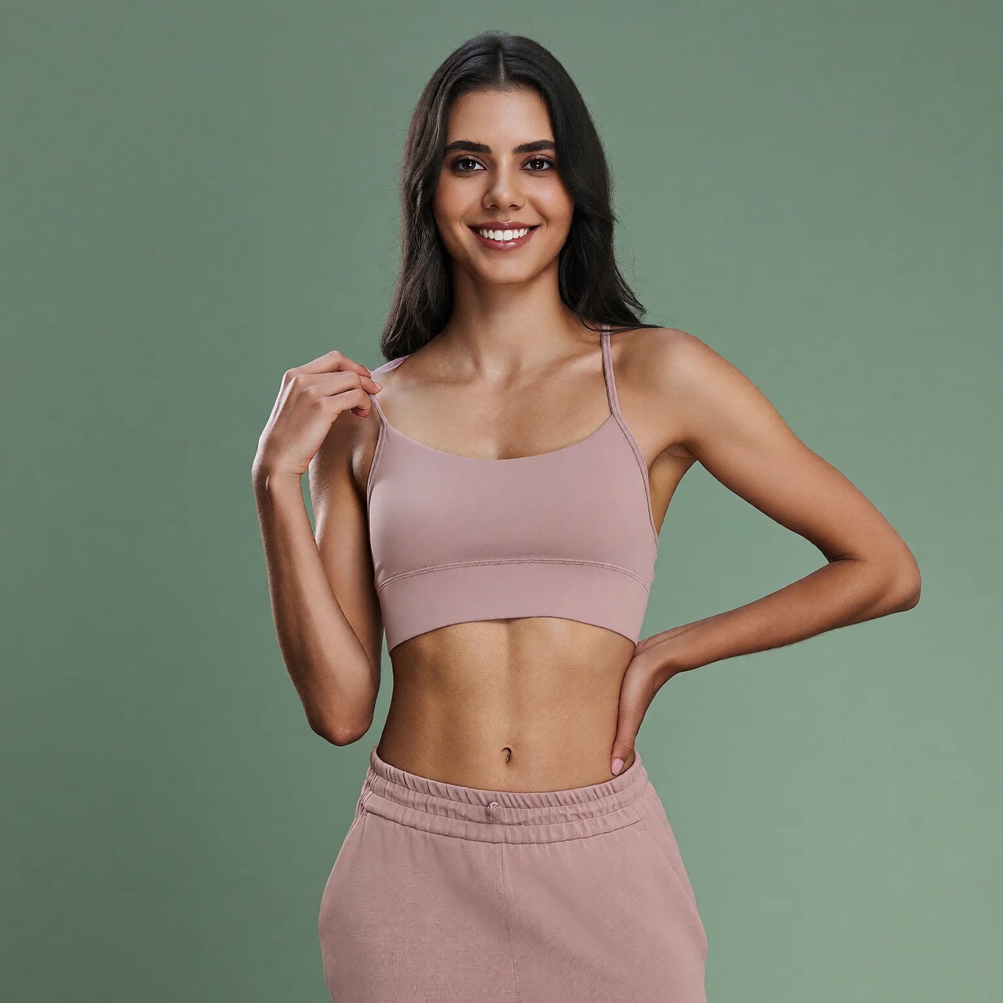 Nude Back Sports Bra - Breathable Racerback Yoga Fitness Bra