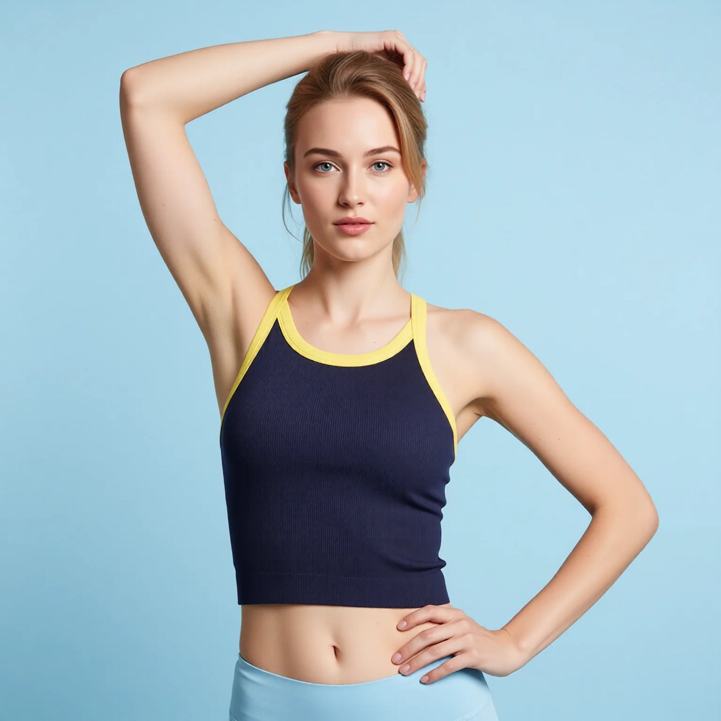 Fixed-Bra Tank Top with Built-in Padding & Wide Straps