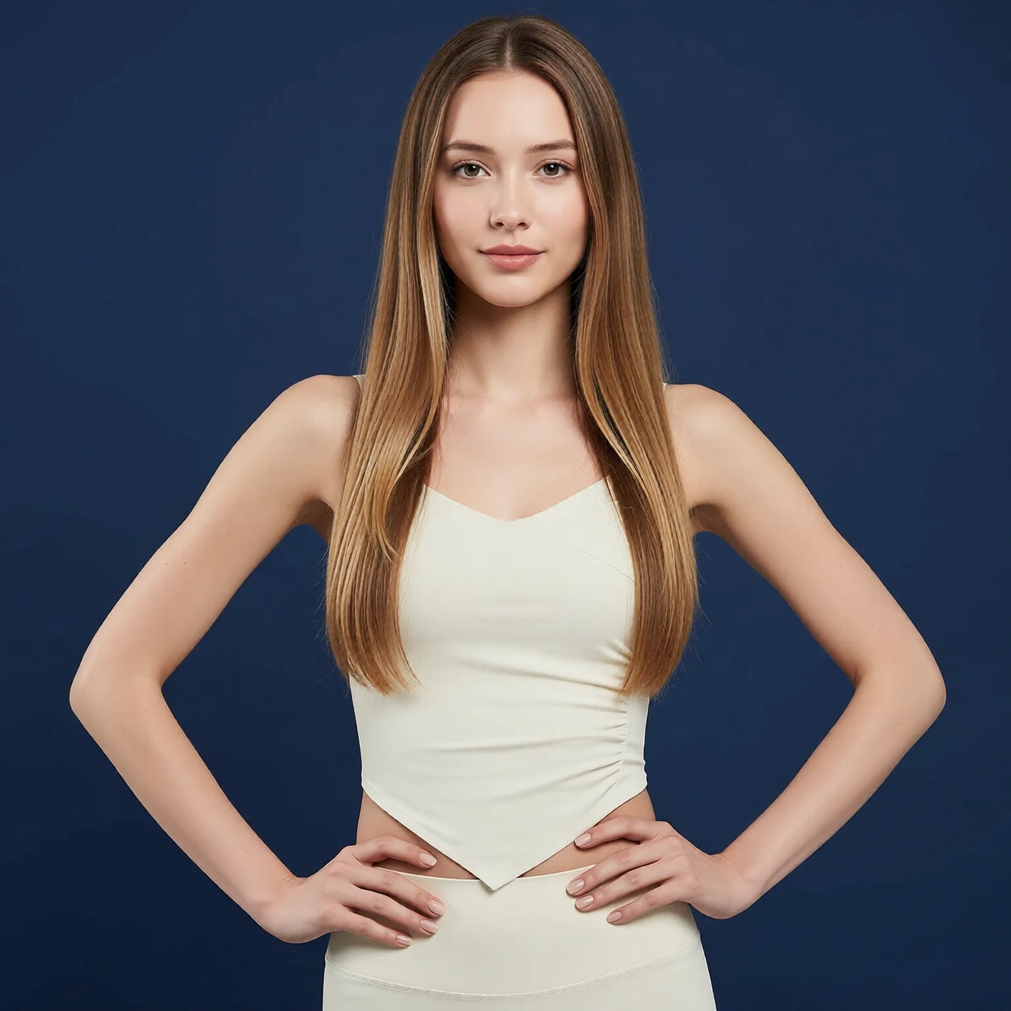 Side Ruffle Fixed Cup Sports Bra