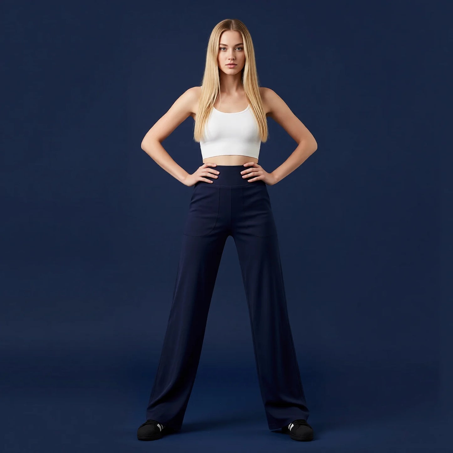 High-Waisted Drawstring Lounge Pants with Pockets