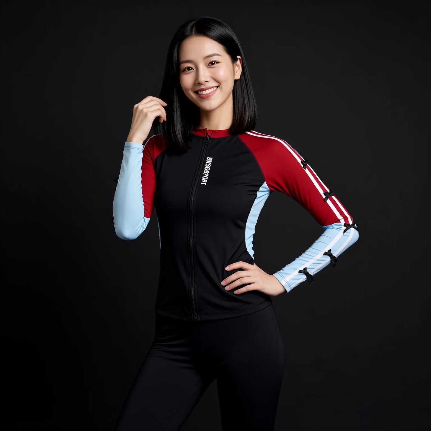 Conservative two-piece swimsuit - long-sleeve quick-dry UV swimwear
