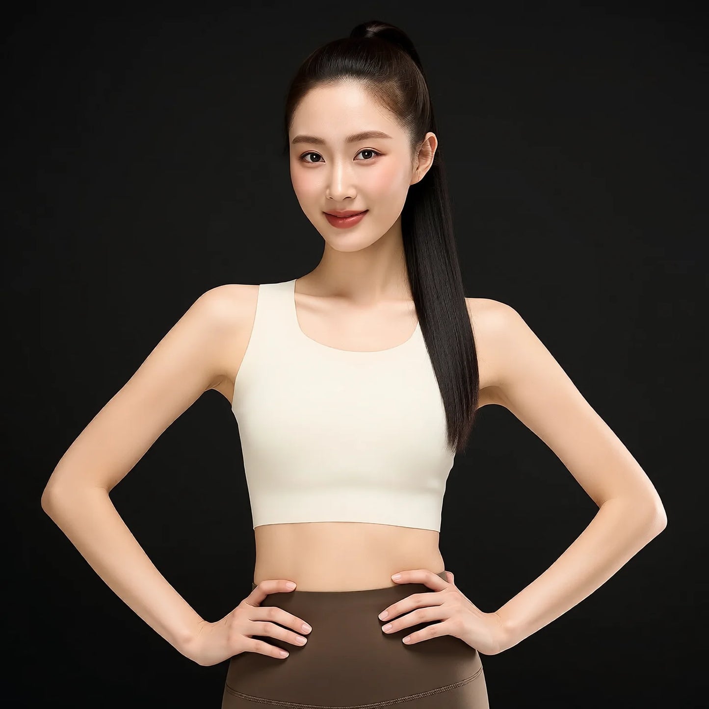 Invisible Seamless Cami Yoga Bra - Breathable Wide Hem Sports Bra
