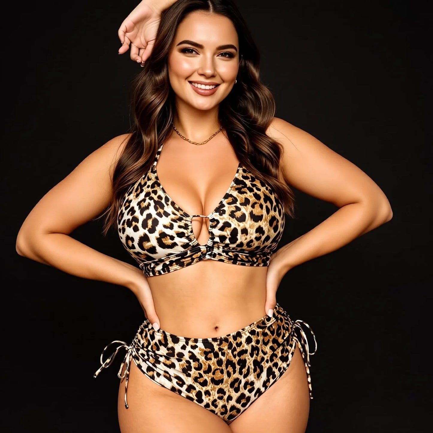 Sexy Leopard Print Bikini Set for Curvy Women