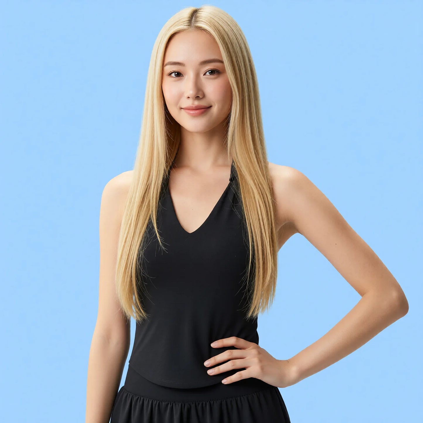 Polo Neck Tennis Tank Top with Built-in Padded Bra for Women