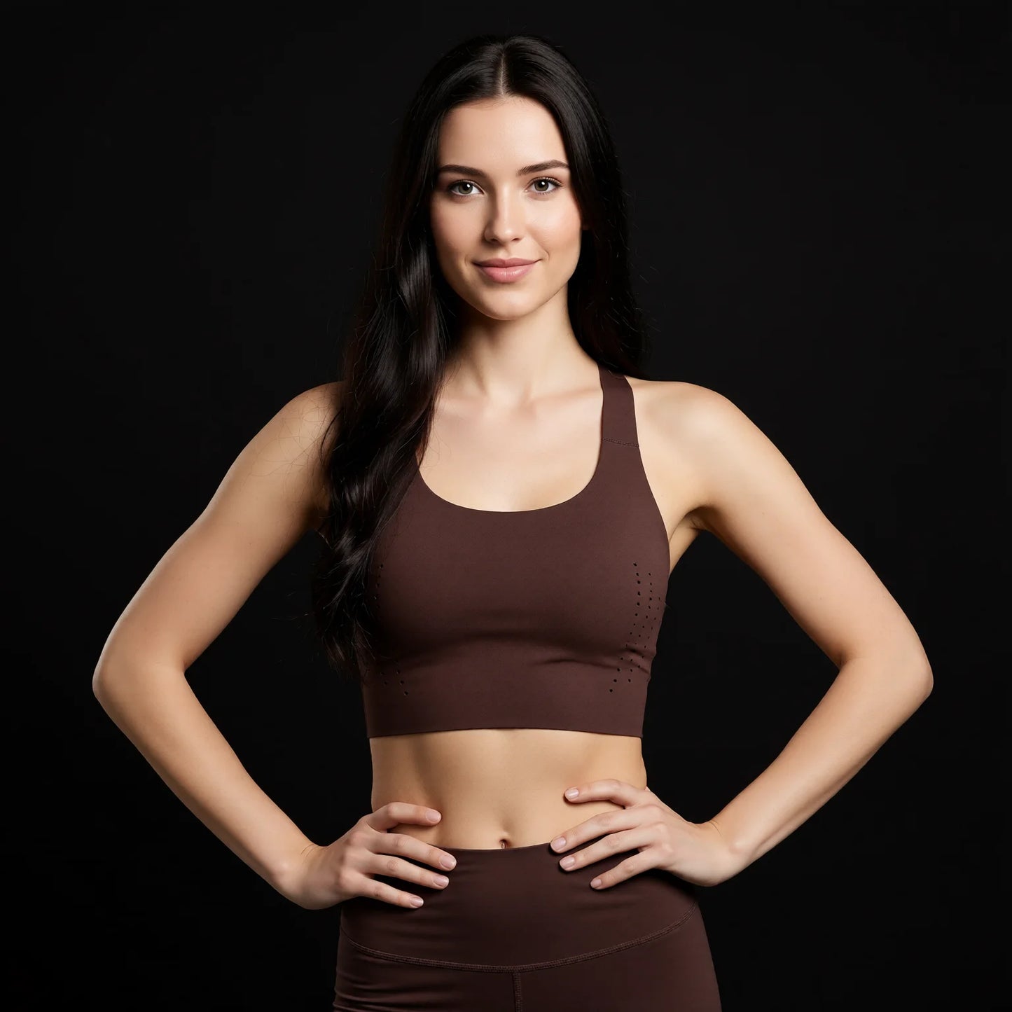 Fixed Cup Support Sports Bra - No Ride-Up Yoga Bra