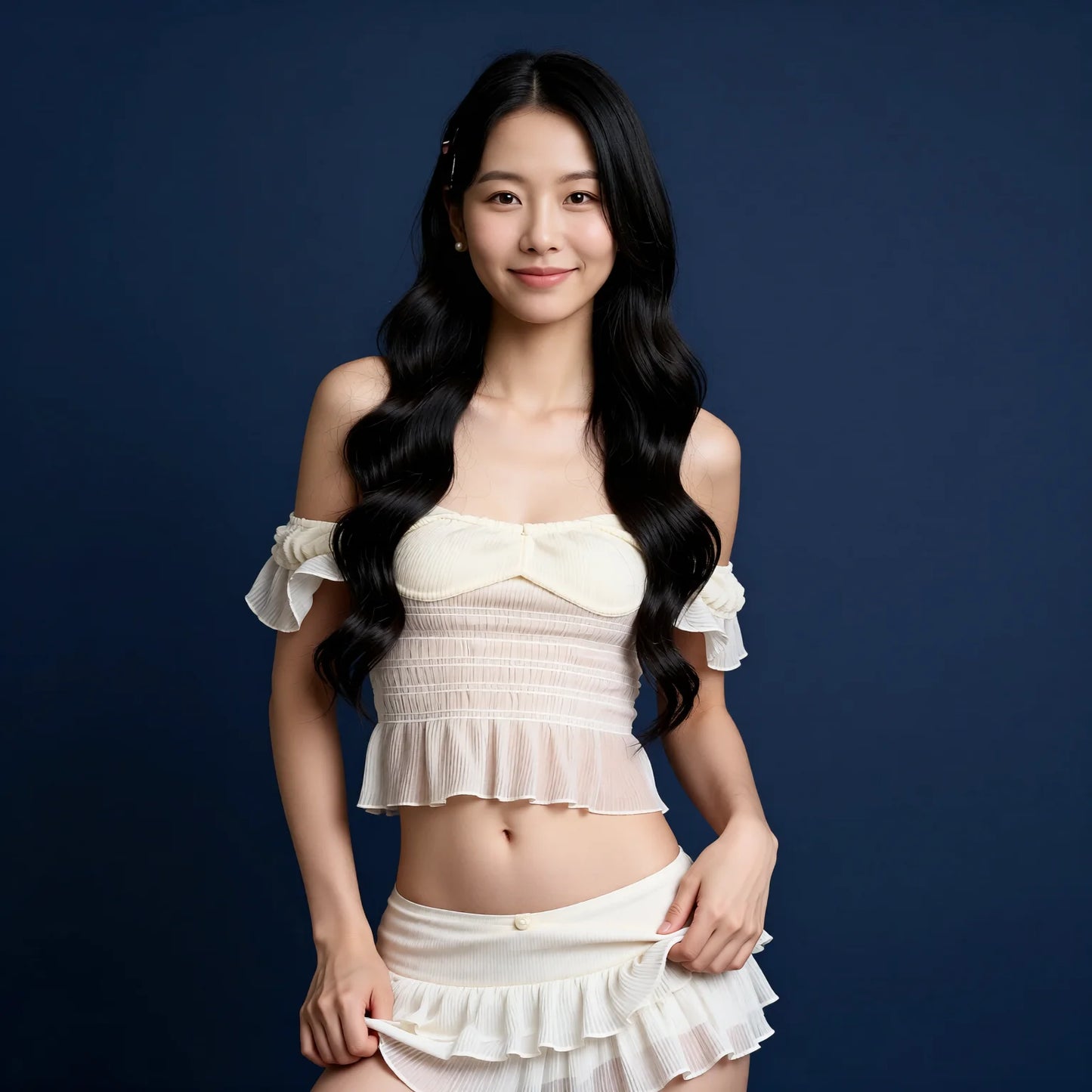 Jasmine White Tea Frill Skirt Bikini Set