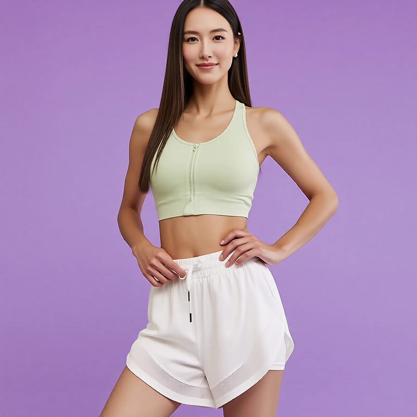 Summer Quick Dry False Two-Piece Loose Active Shorts
