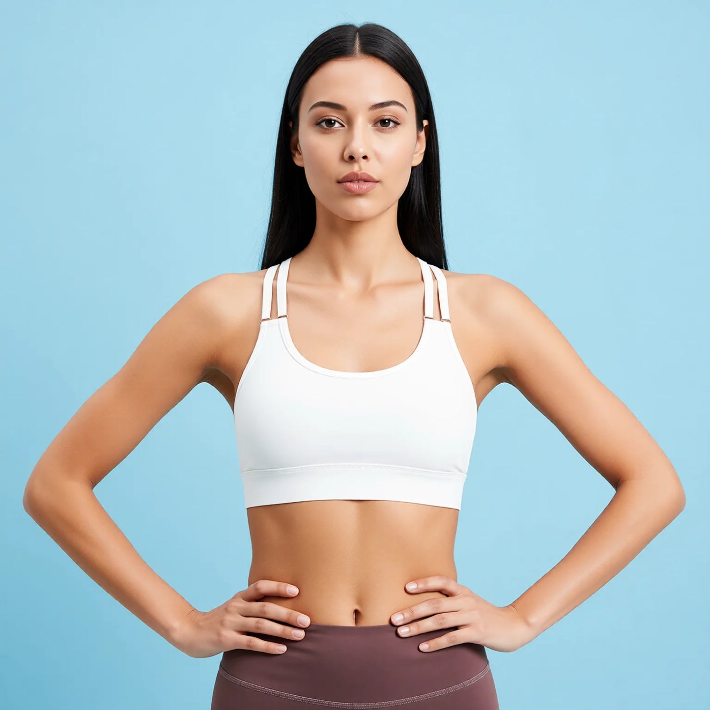 High-Impact Support Sports Bra with Anti-Shock Back Design, Moisture-Wicking and Lifted Bust
