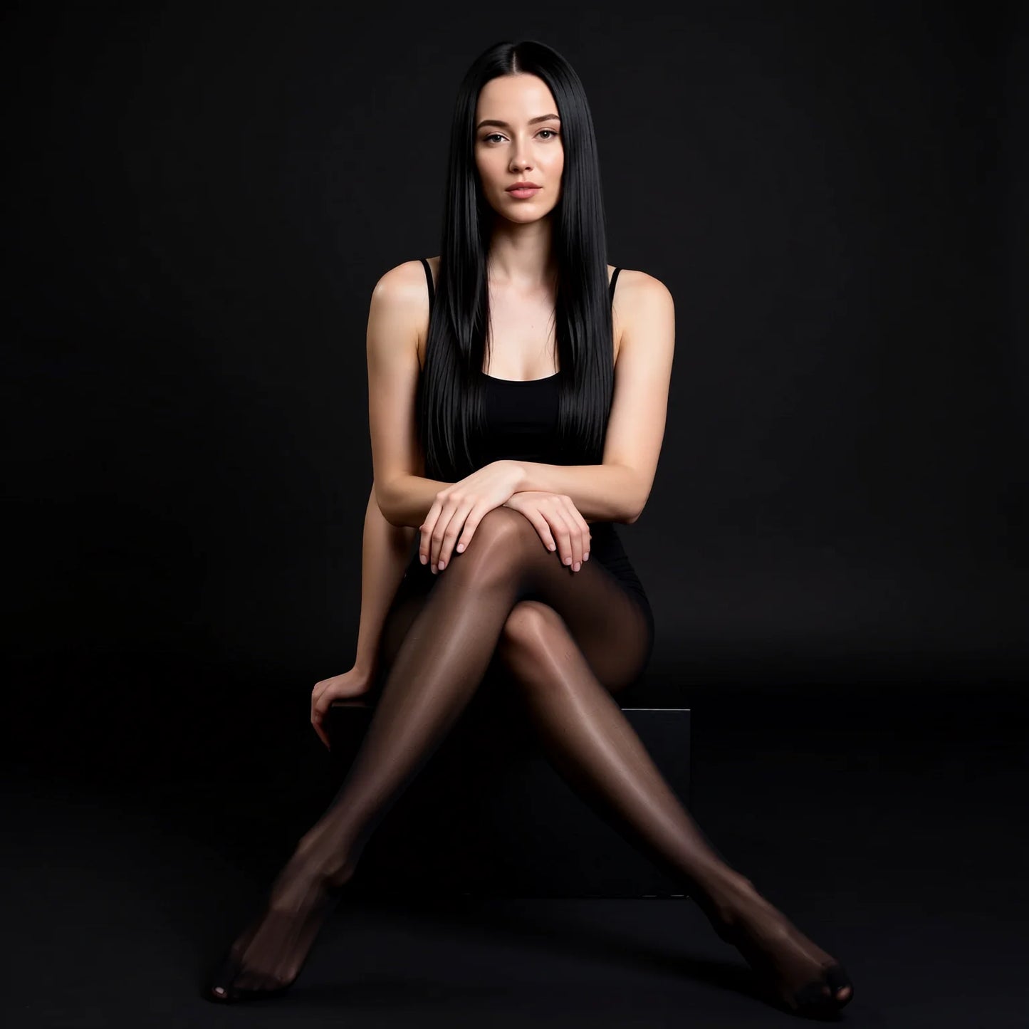 Oil Gloss Pantyhose Lingerie Open Crotch Stockings