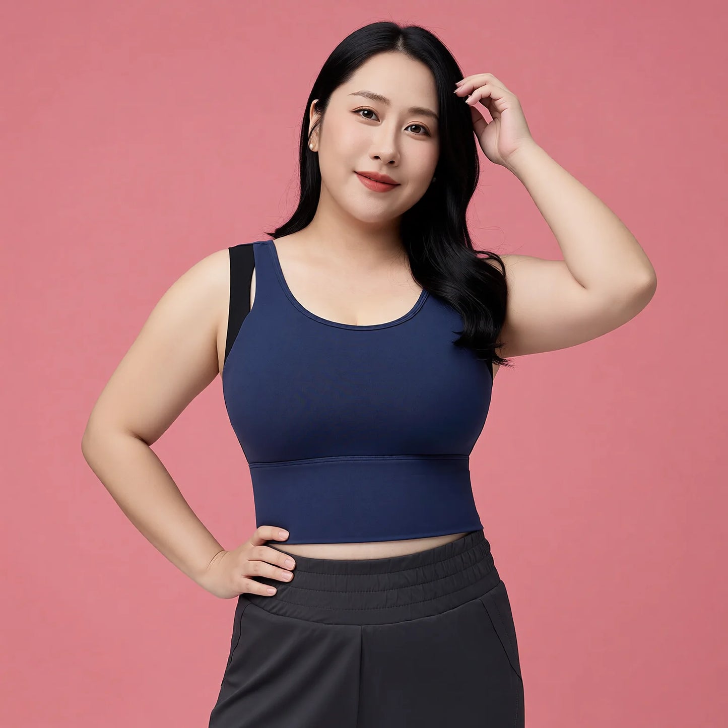 Blush Rose One-Piece Sports Bra - Supportive Yoga & Fitness Tank