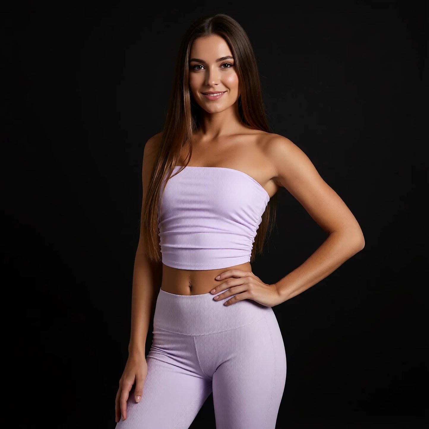 Fast-Dry Ruched Backless Tube Yoga Top