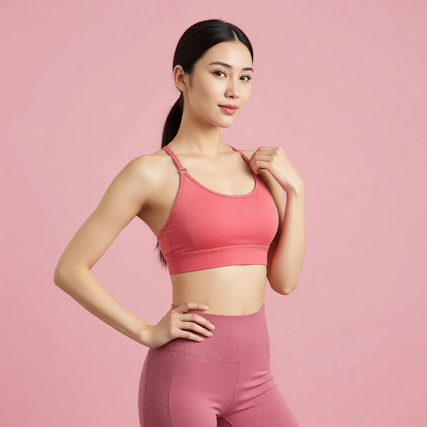 Breathable One-Piece Sports Bra with Rear Support