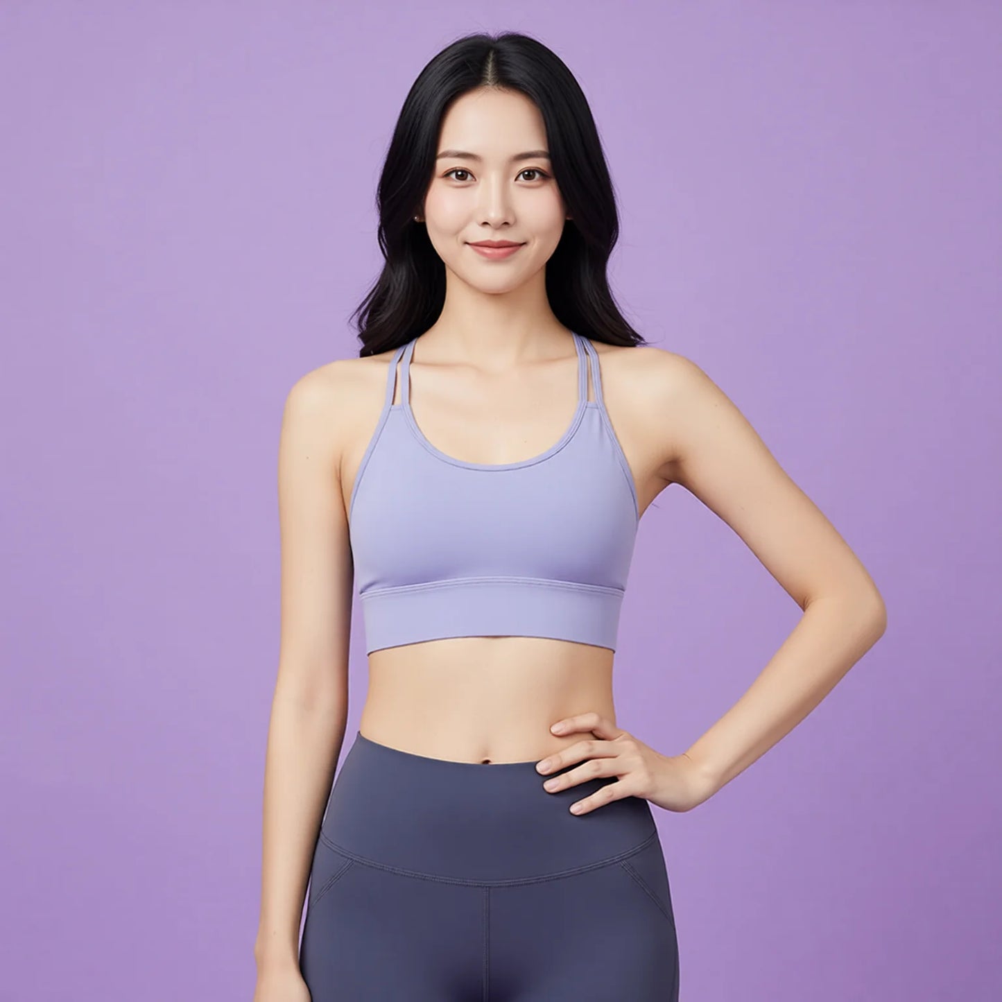 High-Support Yoga Bra with Invisible Back Straps