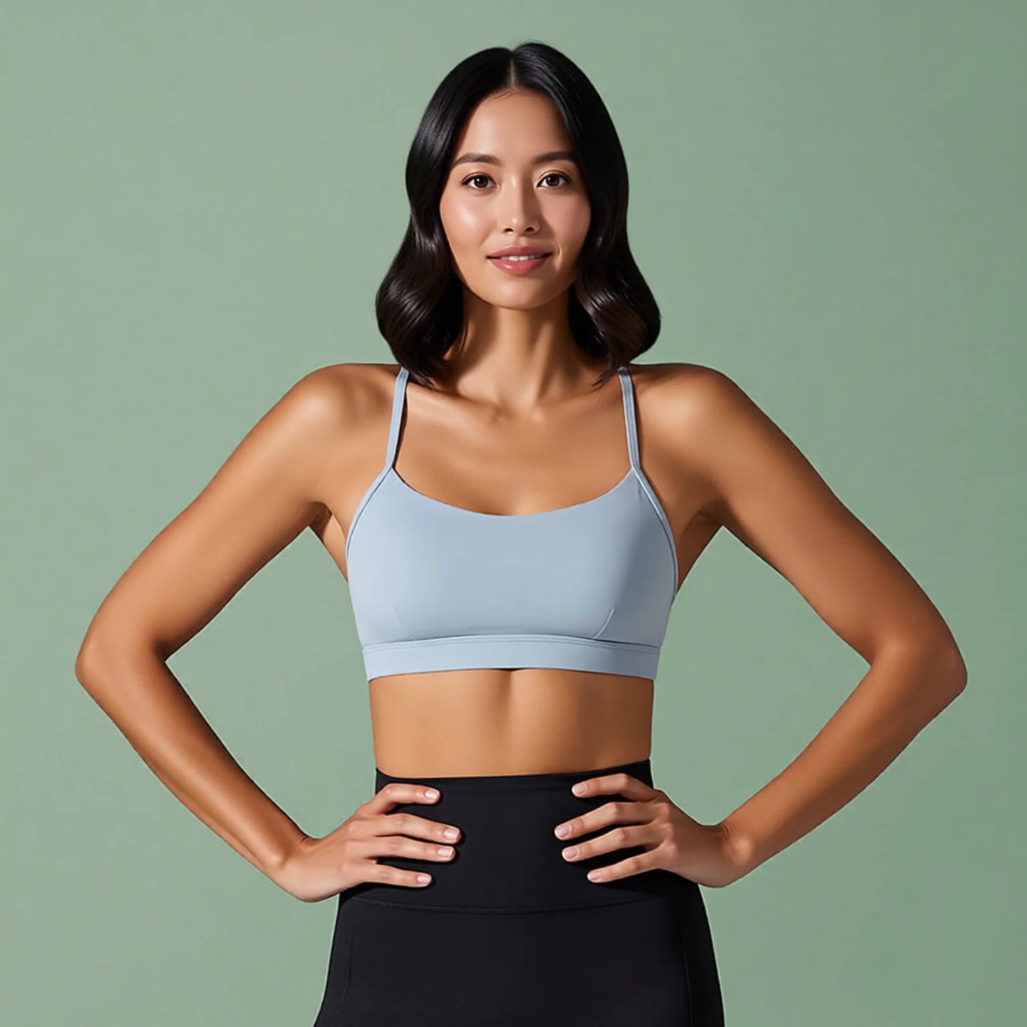 Cross-Back Yoga Bra Adjustable Straps Naked Feel Fitness Bra