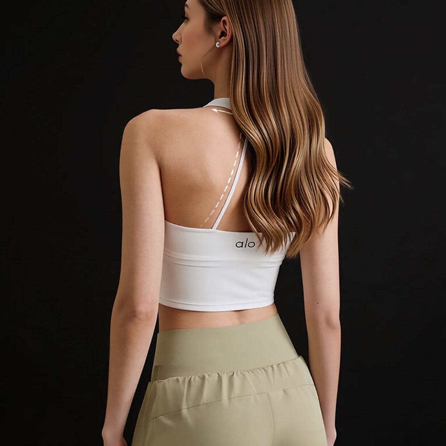 Halter Neck Criss Cross Back Sports Bra with Padded Cups