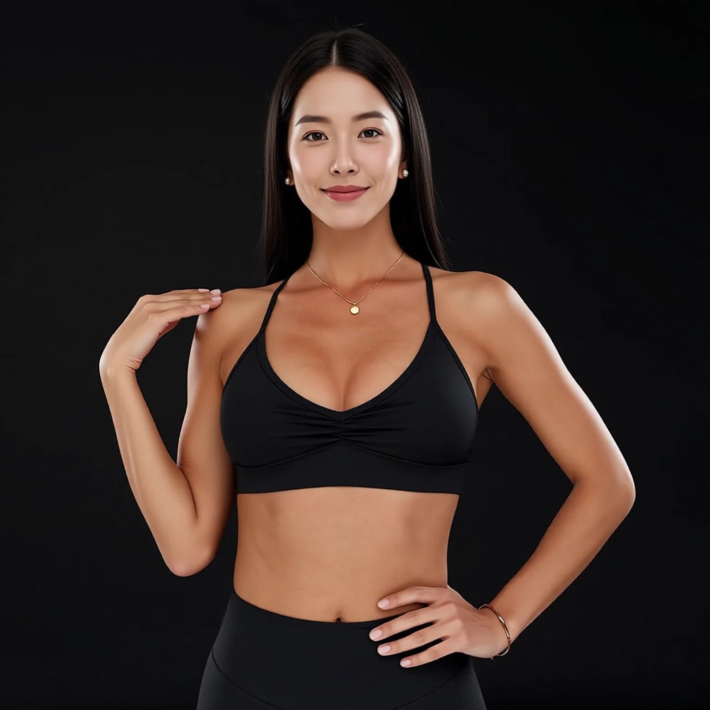 V-Neck Crossback Sports Bra - Mesh Ultra-Soft & Quick-Dry Yoga Bra