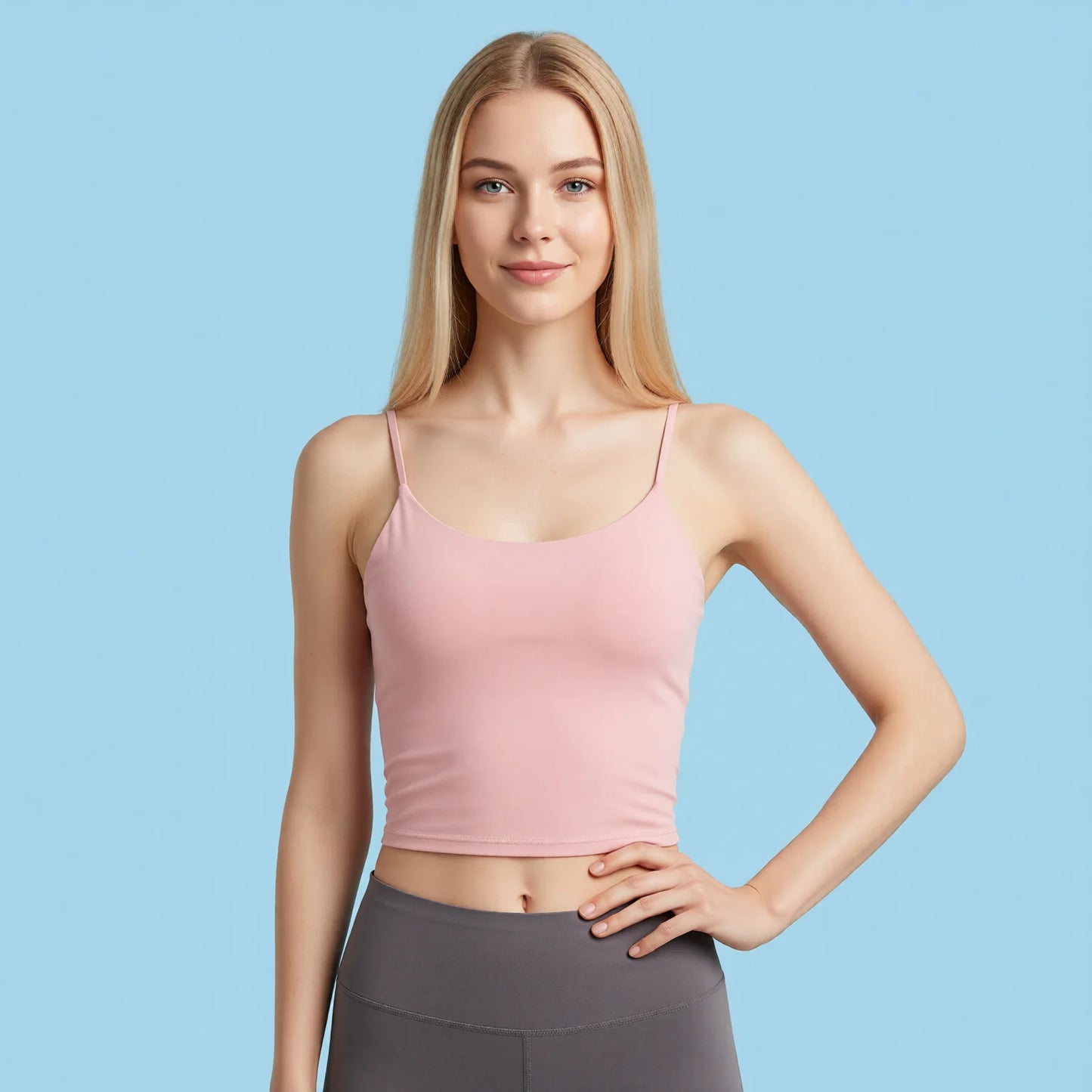 Padded Yoga Cami Top with Adjustable Straps