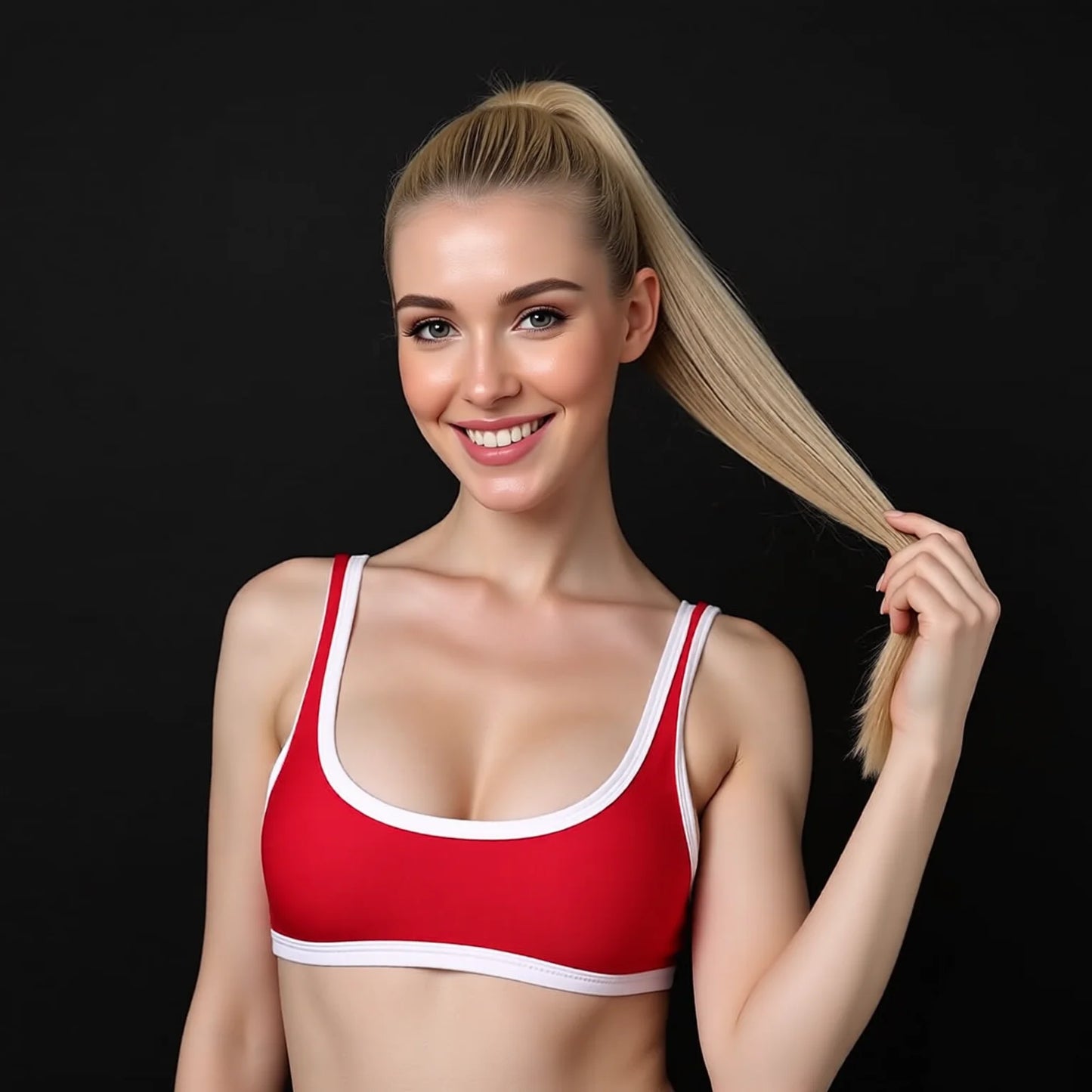 Matte Black Retro Minimalist Tummy Control Bikini